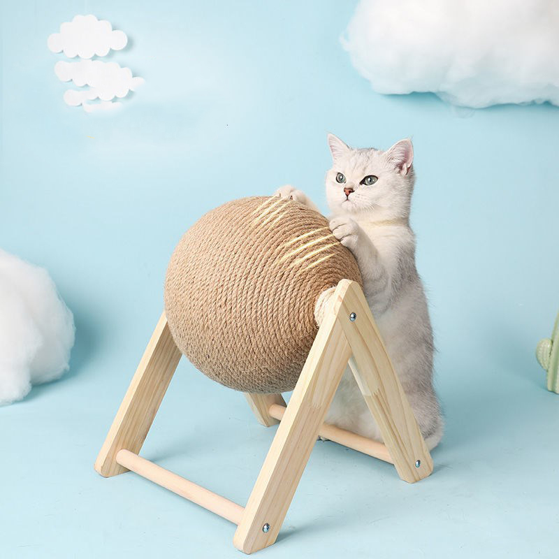 Cat Scratching Ball Toy, Wear Resistant Kitten Sisal Rope Ball Board, Grinding Paws Toys Cats, Pet Furniture Supplies