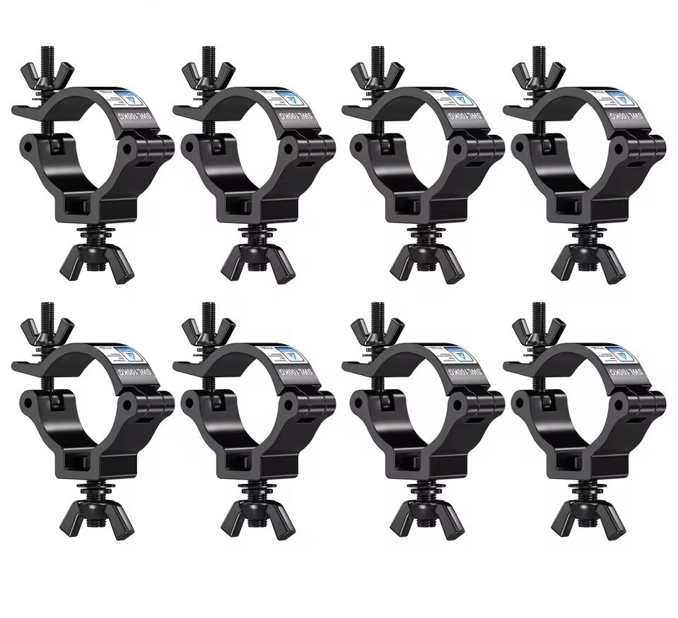 8 Piece Aluminum Alloy Clamp Hook Set for Stage Lights and Moving Heads