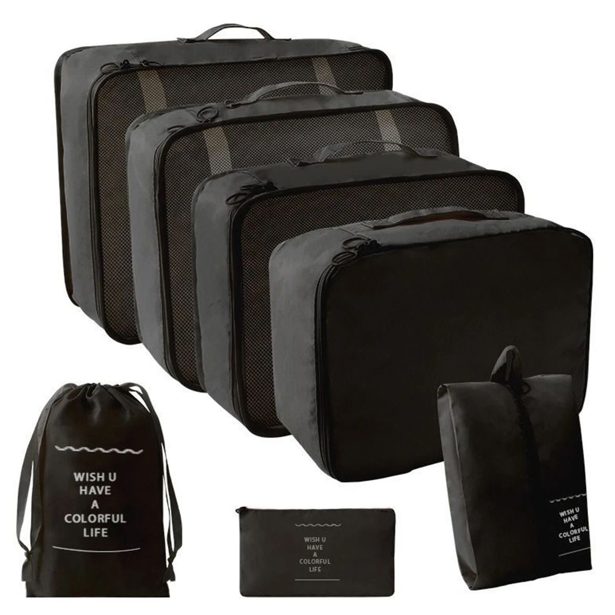 7 Piece Travel Packing Cubes Set