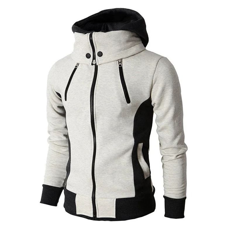 Mens Zip Up Fleece Bomber Jacket Hooded Casual Coat