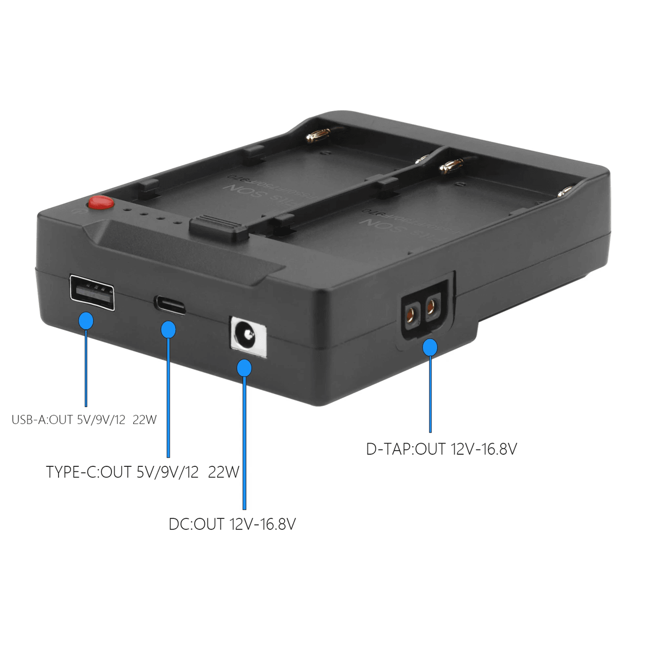 Probty Dual NPF970 to V Mount Converter Plate with D Tap