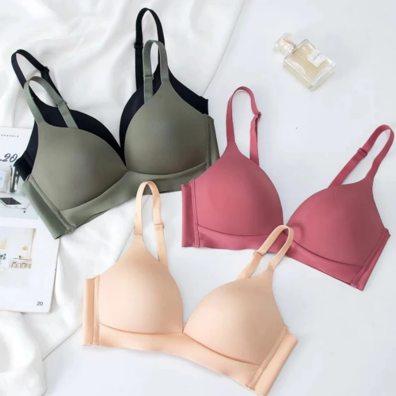 Seamless Push Up Bra, Comfort Wireless Underwear, Women's No Steel Ring Bralette, Cup Glossy Bra, Female Lingerie