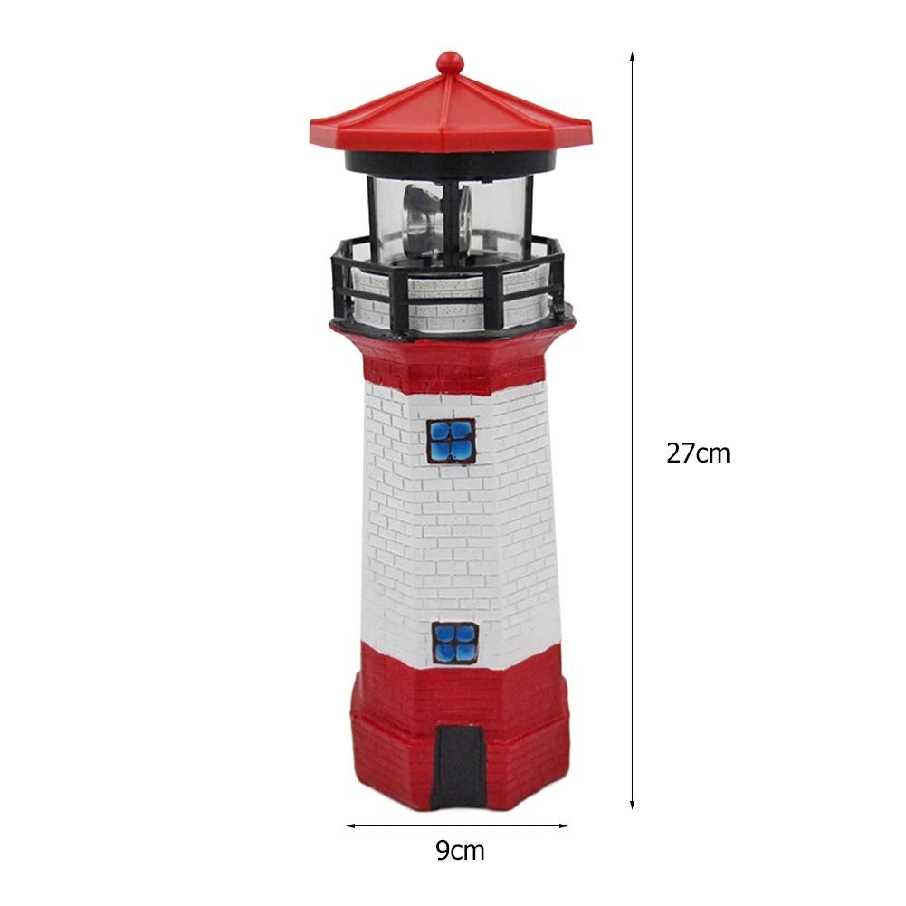 Lighthouse Shape Solar LED Rotating Beacon