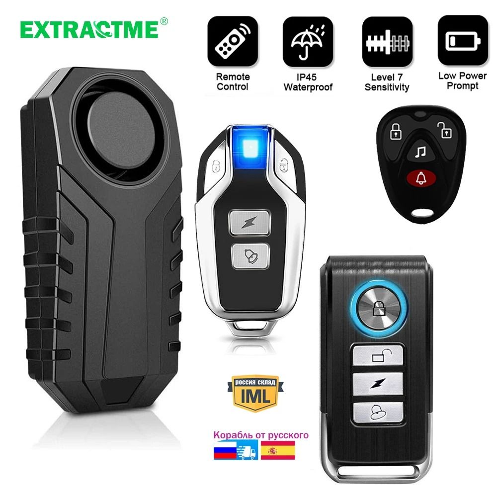 Wireless Motorcycle Bike Vibration Alarm IP55 Waterproof Remote Anti Theft System