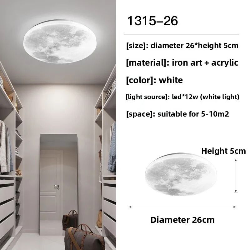 Modern Lunar Design Round LED Ceiling Lamp
