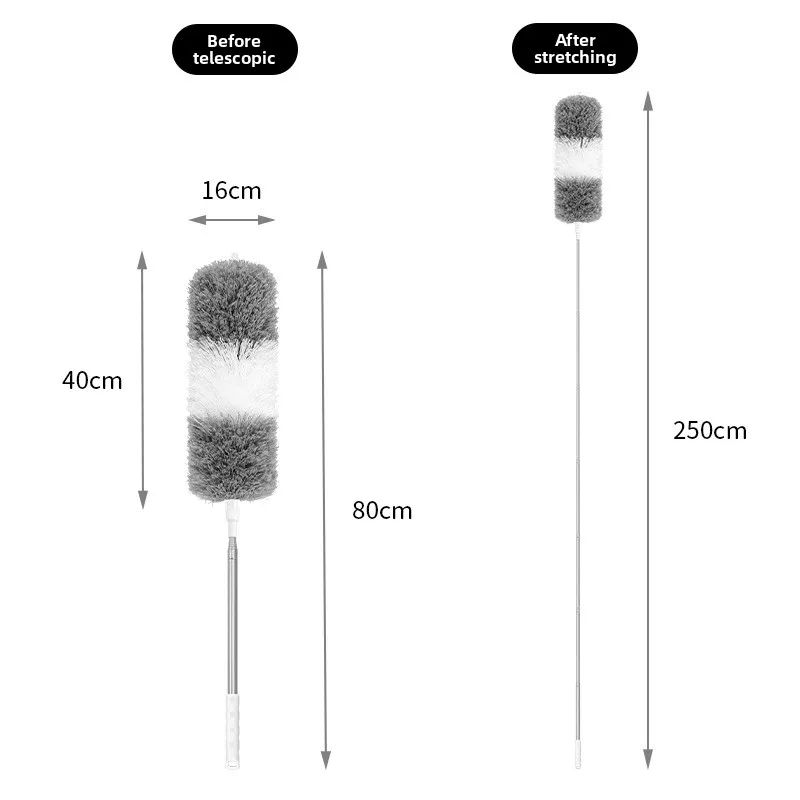 Extendable Microfiber Duster with Telescopic Pole – Retractable, Washable Ceiling & High Reach Dust Removal Brush