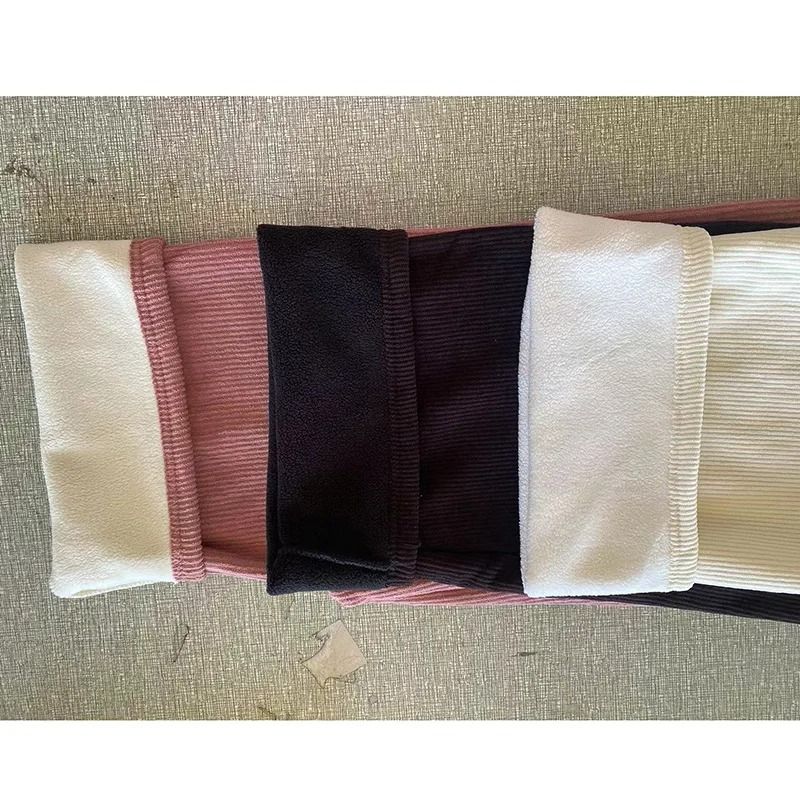 Womens Fleece Wide Leg Pants Warm Elastic Waist Winter Trousers Casual Loose Straight Leg Pants