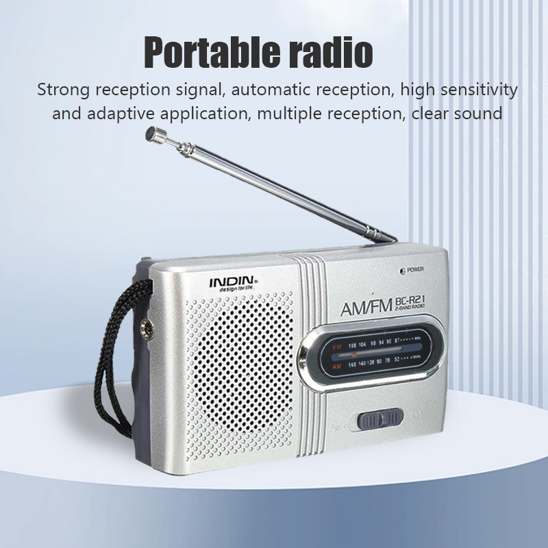 Ultra-Thin Handheld Radio Receiver Player with Built-In Speaker & Headphones  Lightweight and Compact