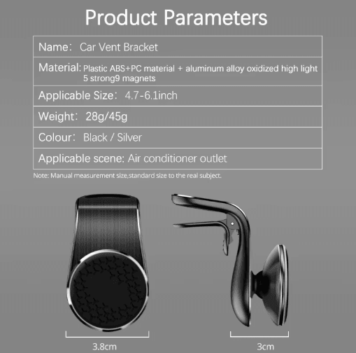 Universal Magnetic Air Vent Car Phone Holder – Compact GPS Smartphone Mount