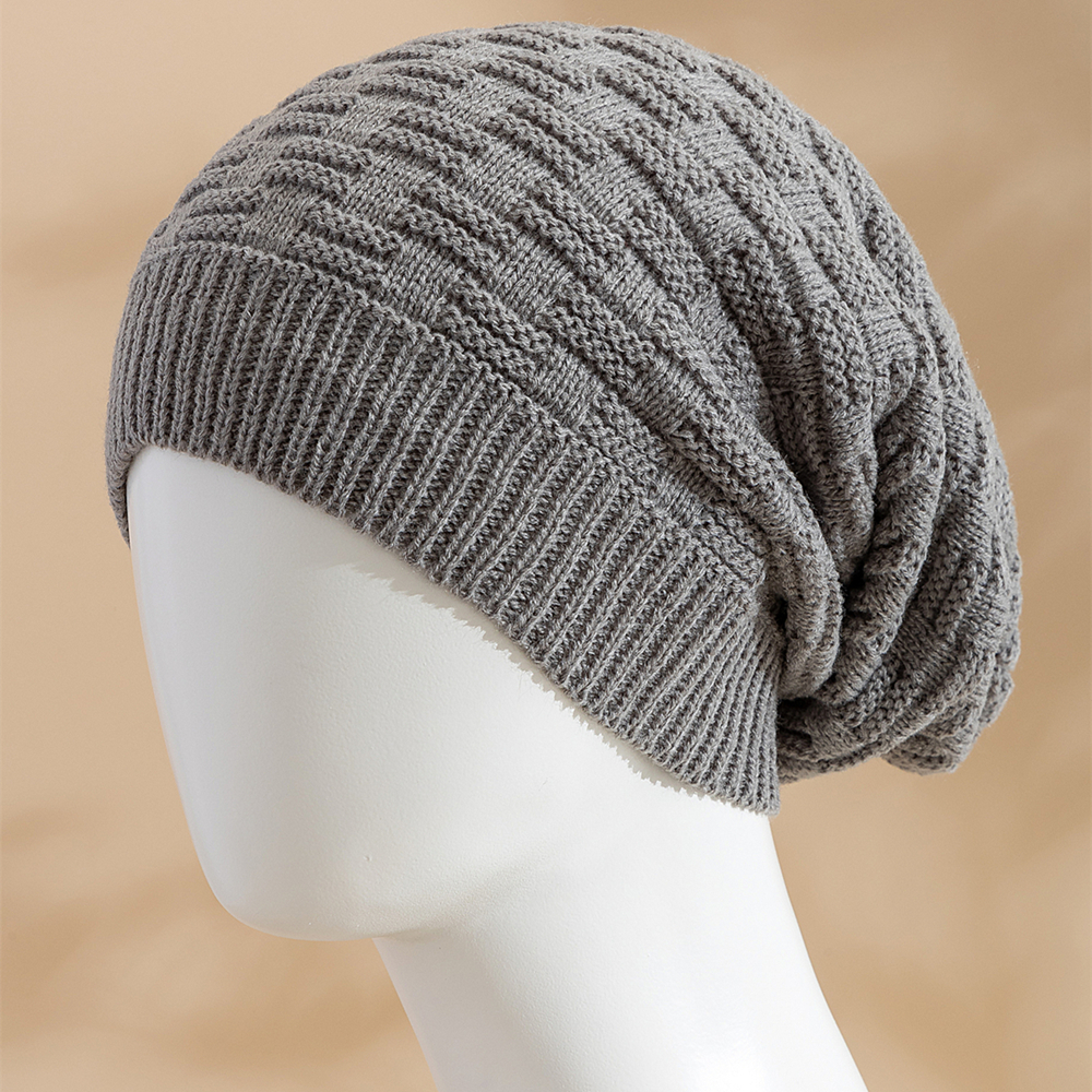 Long Size Knitted Cap, New Unisex Winter Hat, Solid Bonnet Cap for Men and Women, Casual Beanies
