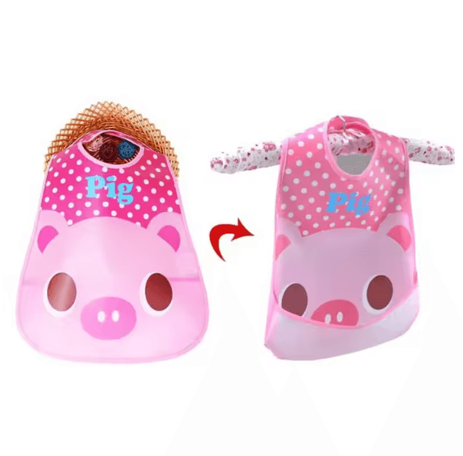 SplashGuard Waterproof Baby Bibs 3 Pack Sleeveless Cartoon Feeding Aprons