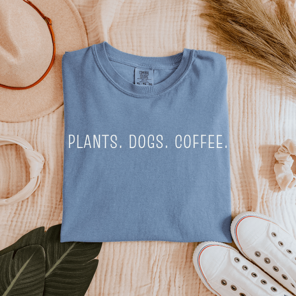 Plant Lover Shirt Plant Mom Tee Gardening Tee Gardener Gift Coffee & Dog Lover Shirt