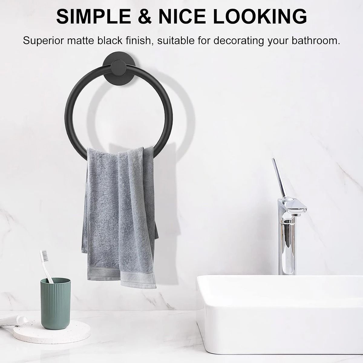 Stainless Steel Towel Ring – SUS304 Round Hand Towel Holder