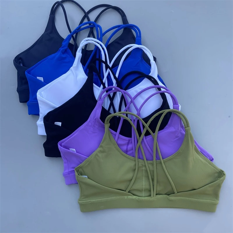 Solid Color Women Fitness Bra, High Strength Sport Top, Gym Yoga Training Tight with Chest Pad for Comfort Support