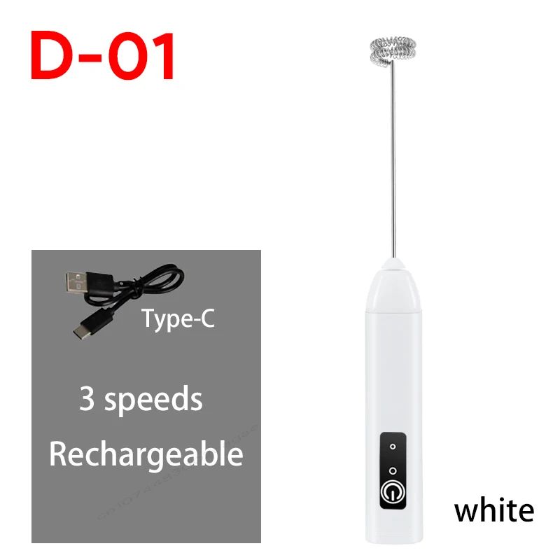 Rechargeable 3-Speed Electric Milk Frother & Egg Beater – Handheld Coffee Foam Maker