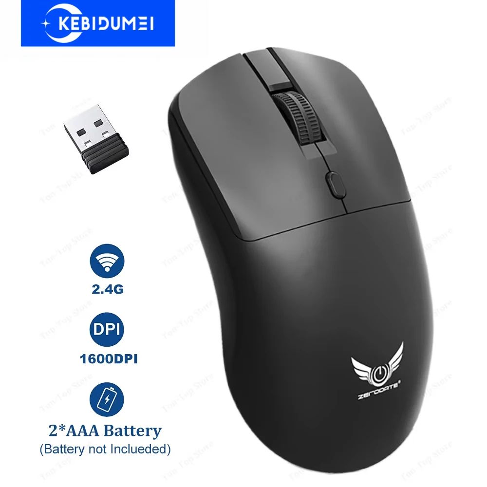 PrecisionFlow 2.4G Wireless Gaming Mouse – 1600 DPI Ergonomic Optical Mouse for PC & Laptop