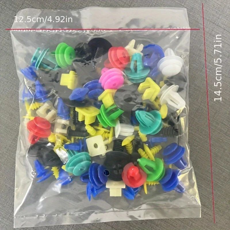 100-Piece Car Fastener Clips Kit – Mixed Plastic Rivets & Push Type Retainers for Bumper, Fender & Trim