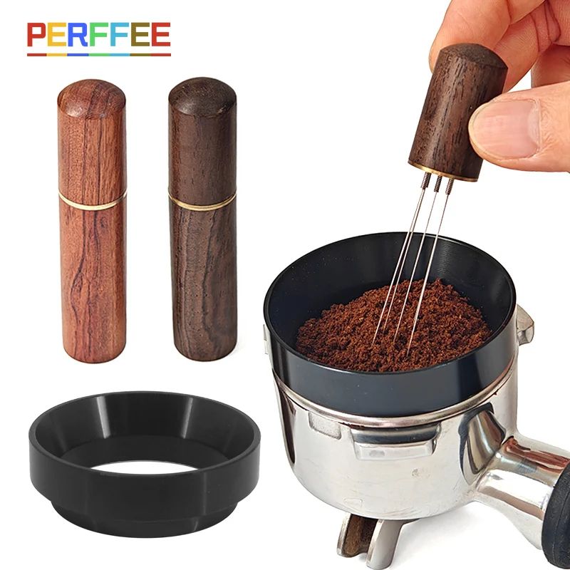 Espresso WDT Coffee Stirrer – Wood Handle Needle Distributor Tool for Even Extraction