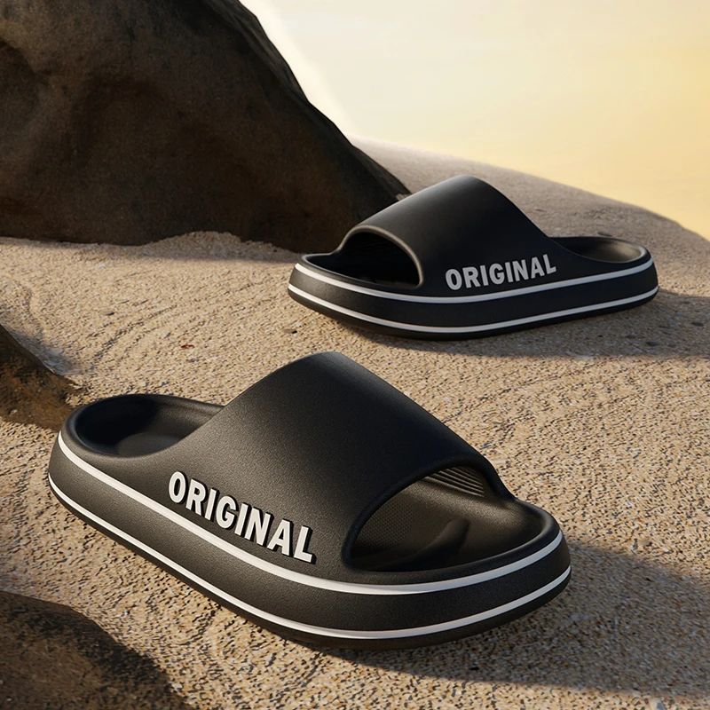 Unisex Letter Print Summer Slide Slippers