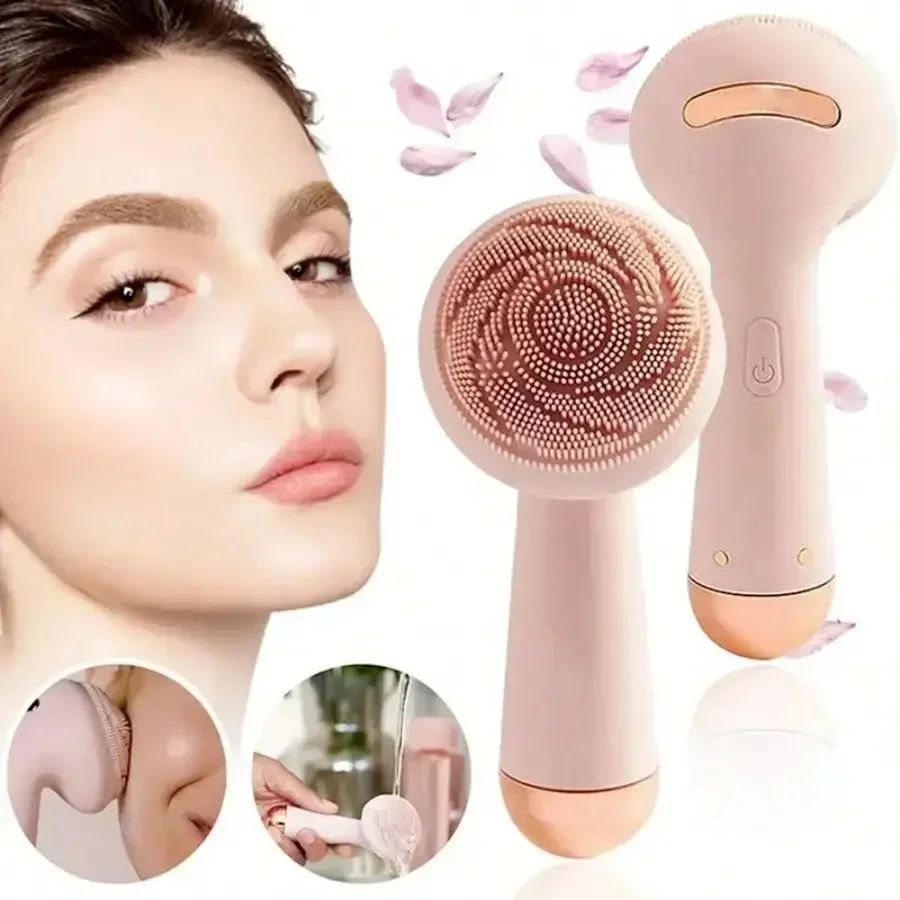 RadiancePulse Electric Facial Cleansing Brush – Waterproof Silicone Face Scrubber & Sonic Skin Massager