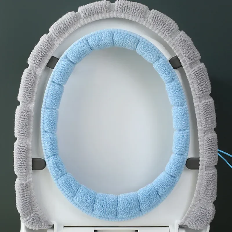 Winter Bathroom Cushion, Warm Toilet Seat Cover Mat, Soft Washable Toilet Pad with Handle, Thicker Tool Warmer
