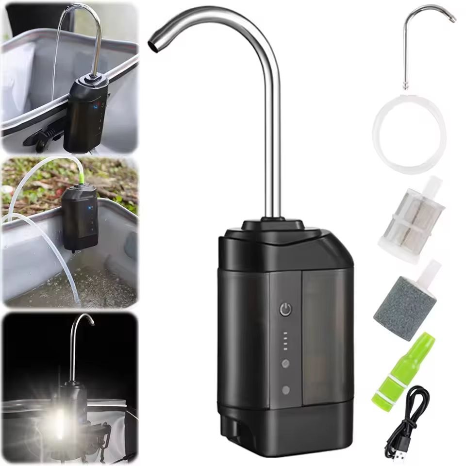 Outdoor USB Portable Fishing Oxygen Pump with Intelligent Sensor and LED Light