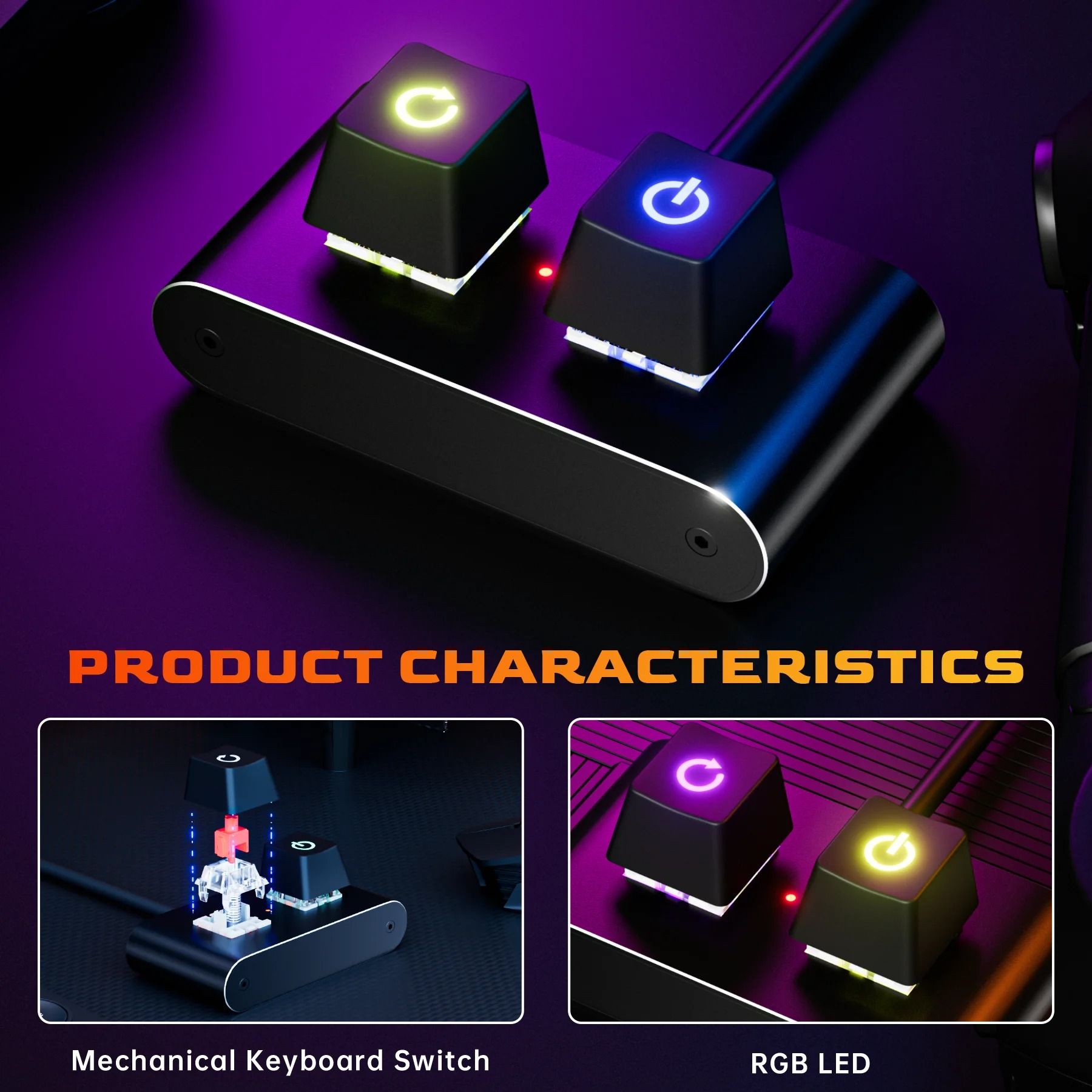 Mechanical Desktop Power Switch with LED Light