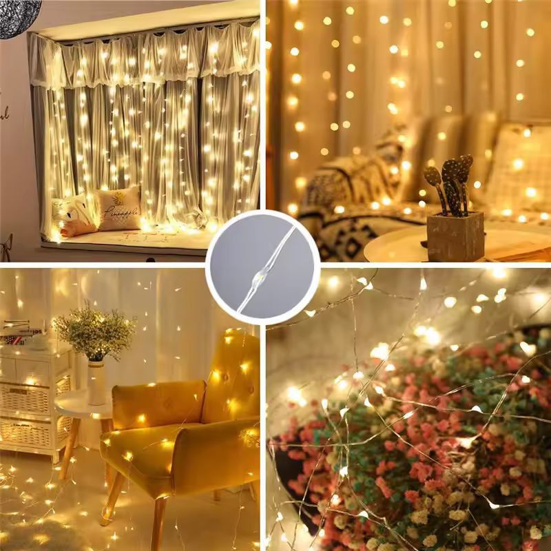 Enchanted Rainbow LED Curtain Lights – USB Fairy String Lights for Bedroom, Wedding & Festive Decor