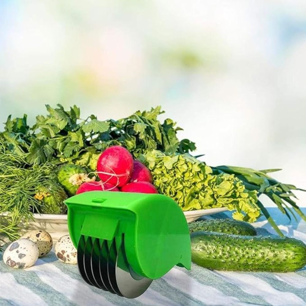 Premium Manual Herb Chopper & Vegetable Cutter Tool Parsley Chopper Roller with Stainless Blade