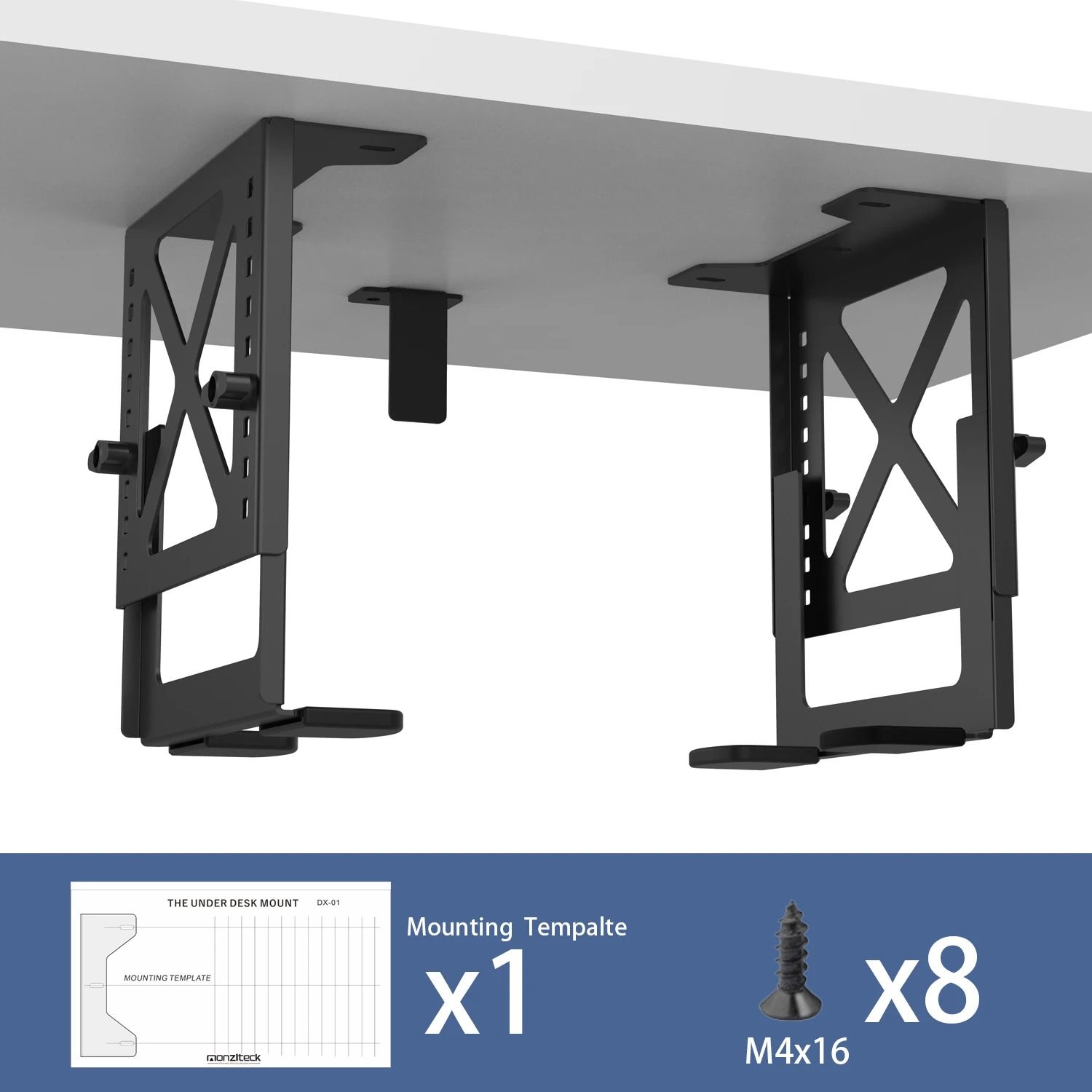 Adjustable Under Desk PC And NAS Mount Bracket Holder