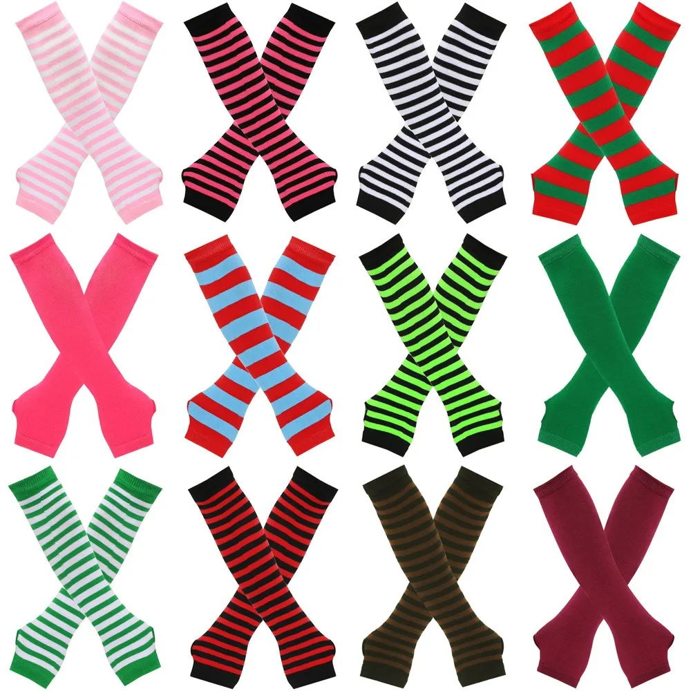 Warmer Knitted Long Finger less Gloves, Fashion Lady Emo Mittens, Christmas Elbow Gloves