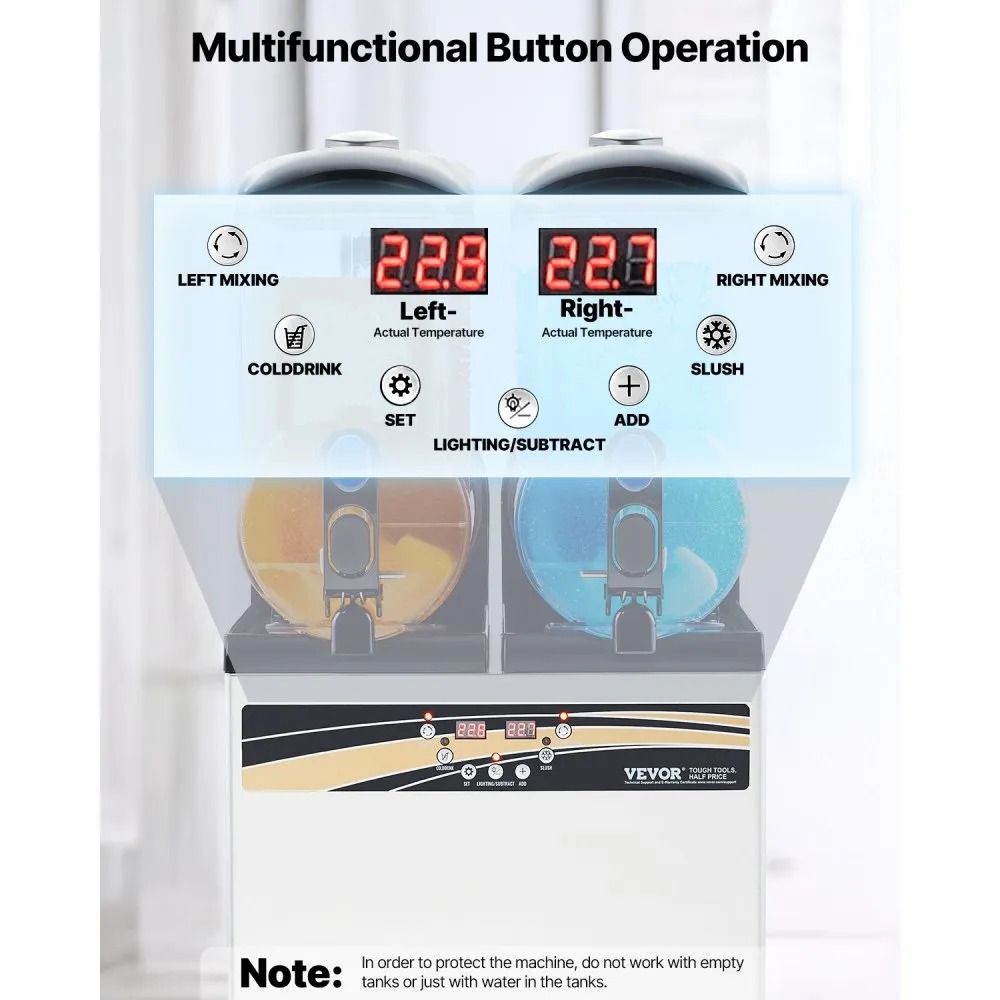 Slushie Maker, Commercial Frozen Drink Machine, Double Tank Slushy Maker, Stainless Steel Margarita Smoothie Machine