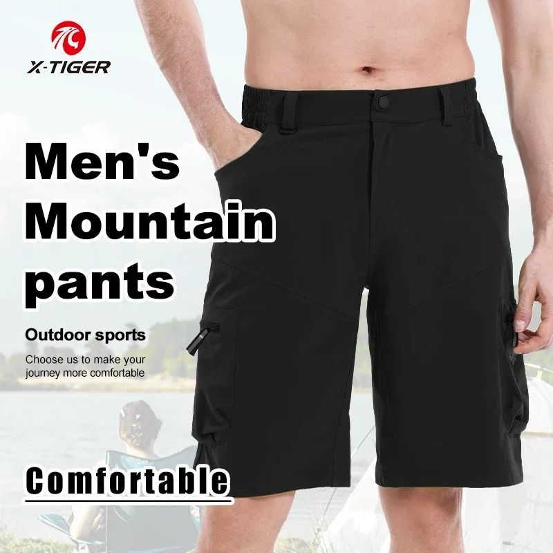 Mens Loose Fit Mountain Bike Shorts with Multiple Pockets for Riding and Outdoor Training