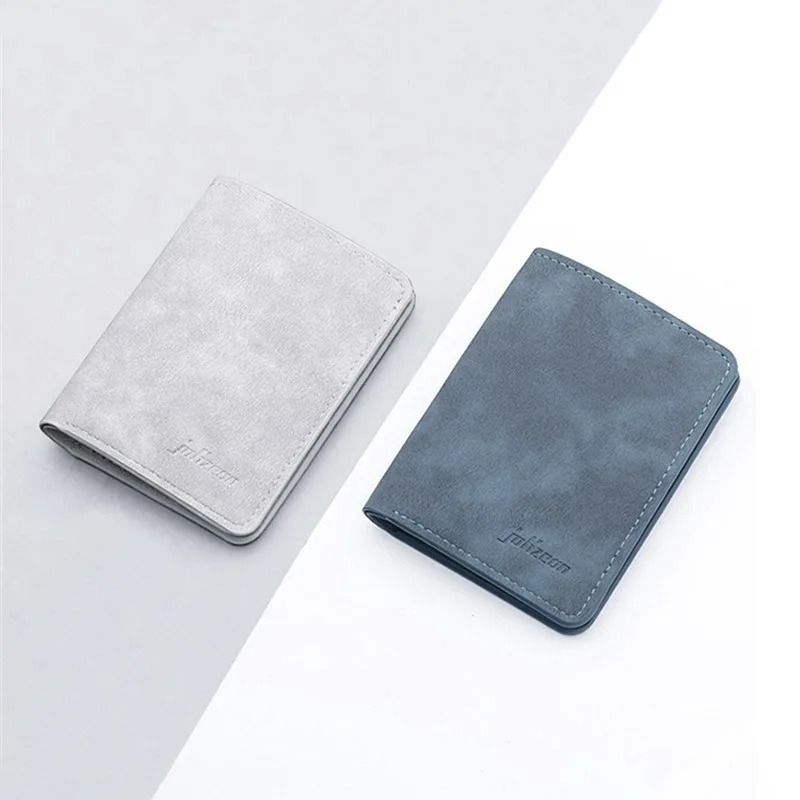 Mini Thin Vertical Wallet – Slim PU Leather Card Holder & Coin Pouch