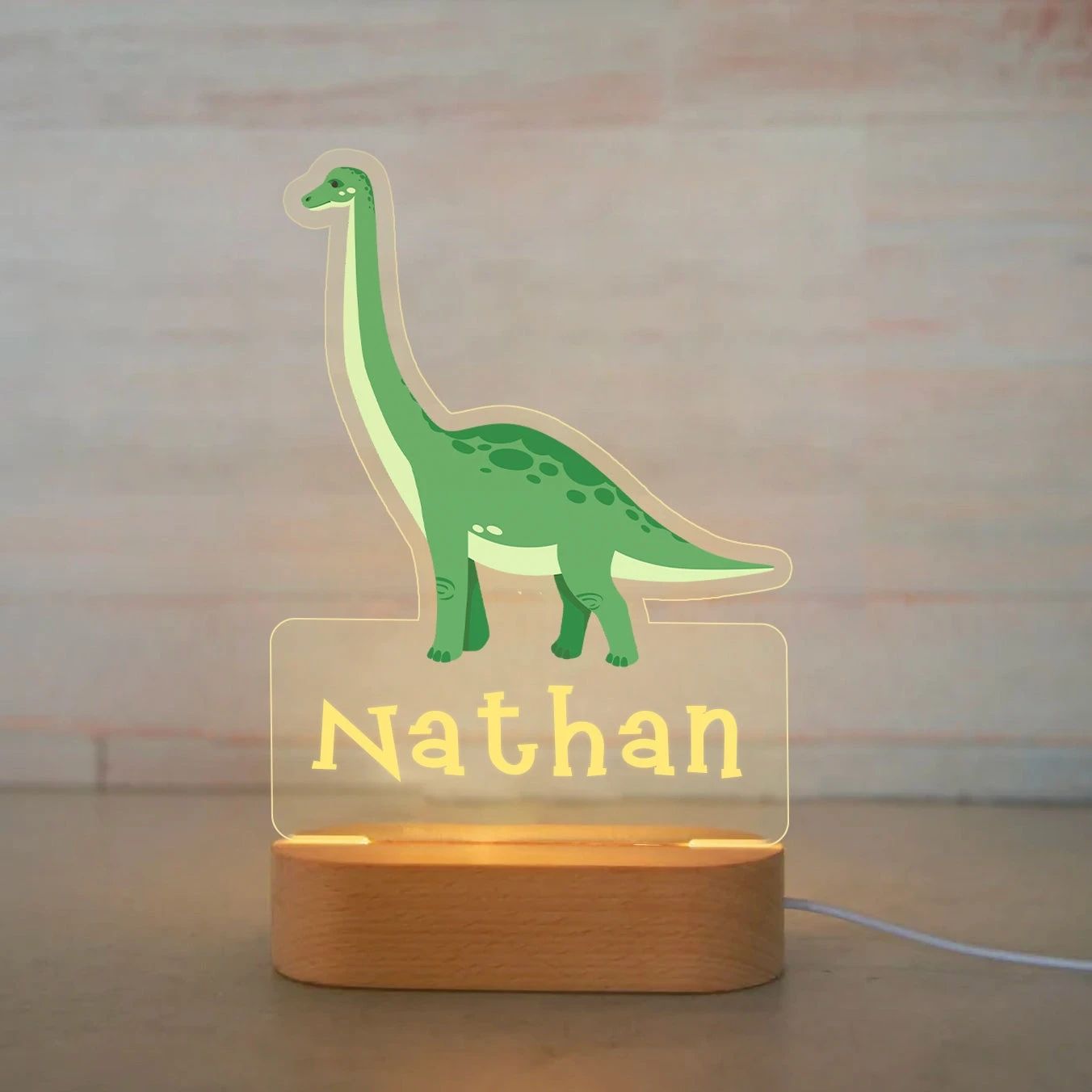 Personalized Kids Night Light Custom Name Animal Acrylic Lamp