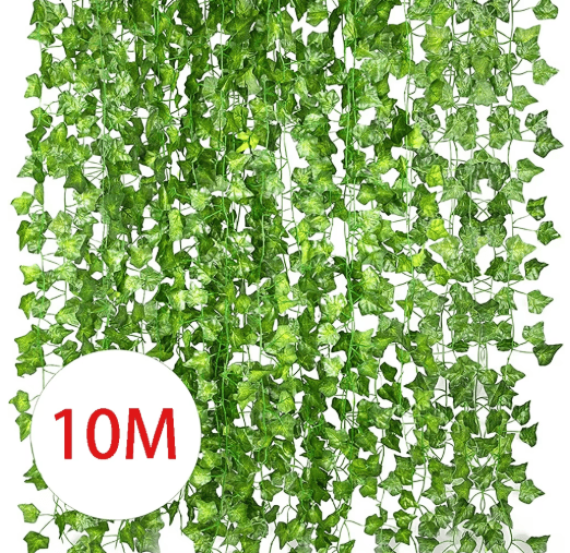 Artificial Ivy Leaves Garland Vines Fake Hanging Greenery for Wall & Outdoor Decor (2–10M)