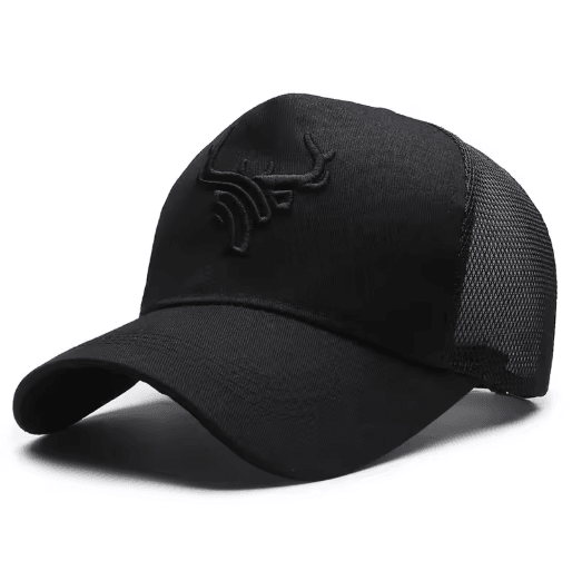 Mens Bull Embroidered Baseball Cap Breathable Summer Sun Protection Hat