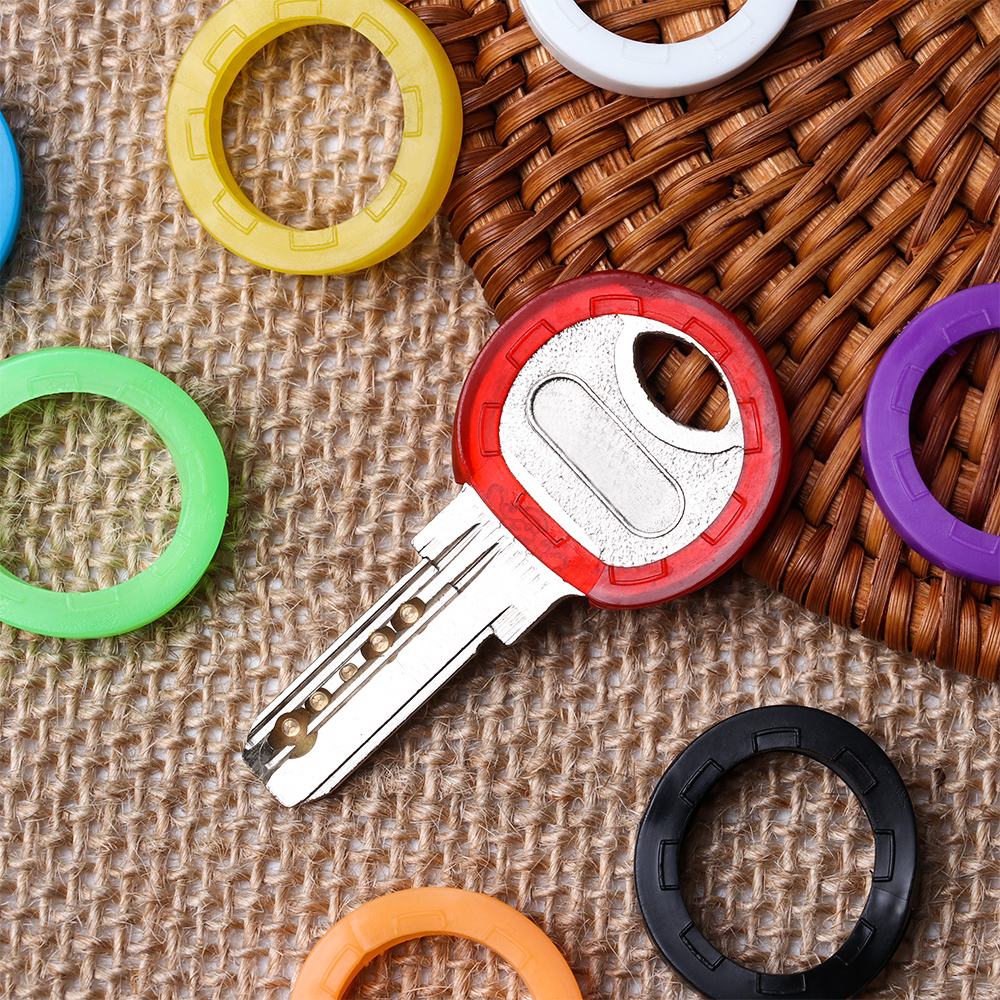 Hollow Silicone Key Cap Covers, Topper Key Holder, Keyring Rings Organizer, Random Colors Key Case