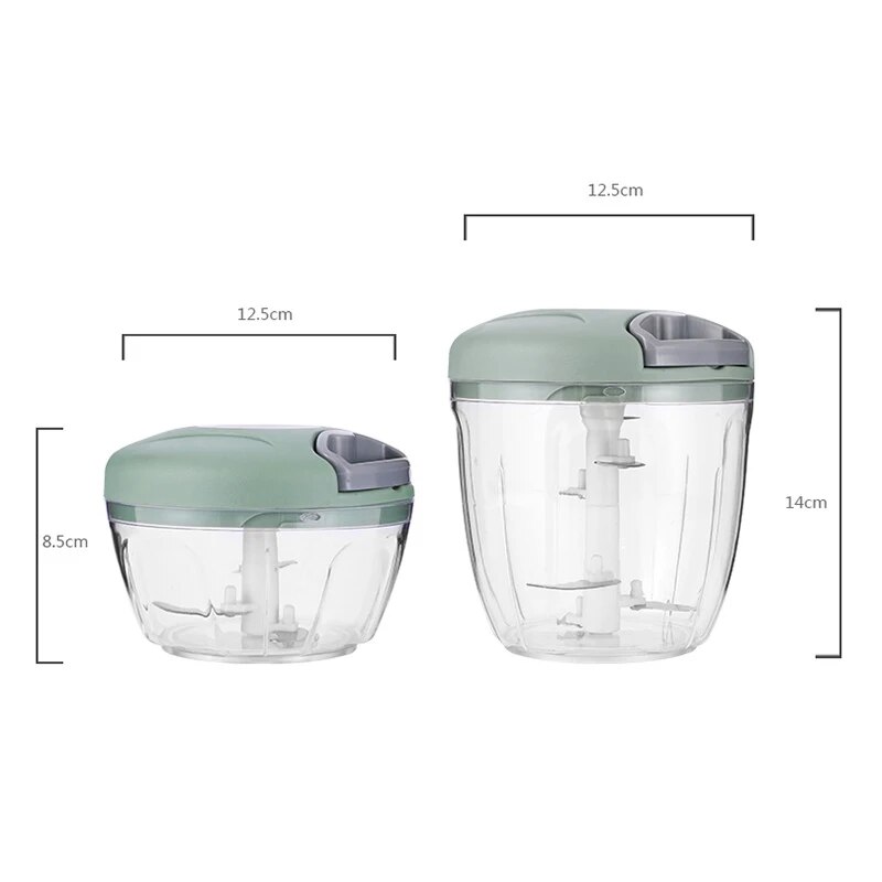 500/900ML Manual Meat Mincer & Garlic Chopper: Rotate Garlic Press Crusher, Vegetable Onion Cutter - Kitchen Cooking Acc