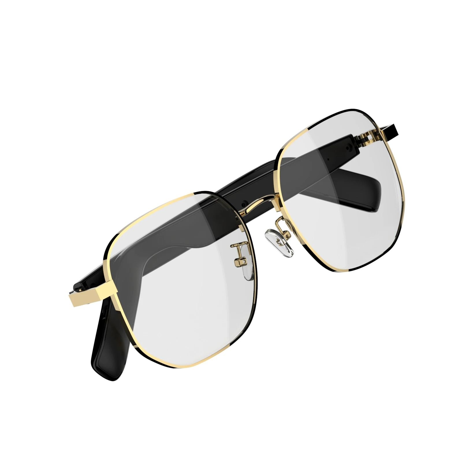 Smart Audio Eyewear (SG-16 Pro) – Bluetooth 5.4 & Anti-Blue Light – Immersive 3D Stereo Gold-Frame Sunglasses