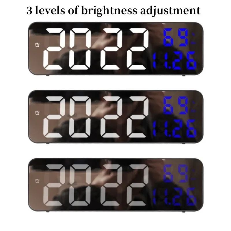 9-Inch USB Digital Wall Clock – Large LED Display with Temperature, Humidity & Alarm Function
