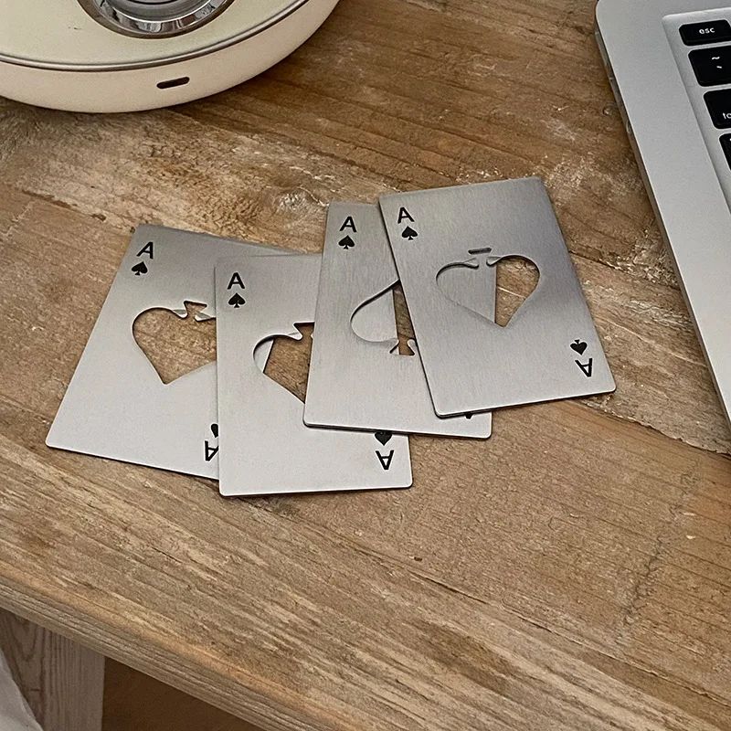 Personalized Ace of Spades Credit Card Bottle Opener, Stainless Steel Poker Card Opener