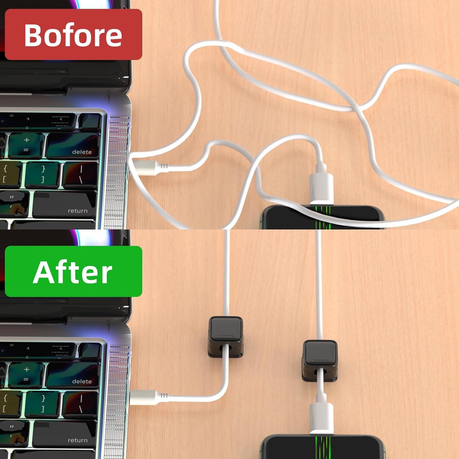 Self Adhesive Cord Holder, Magnetic Cable Clip Organizer, Hidden Charging Cable Support, Anti Slip Cable Holder
