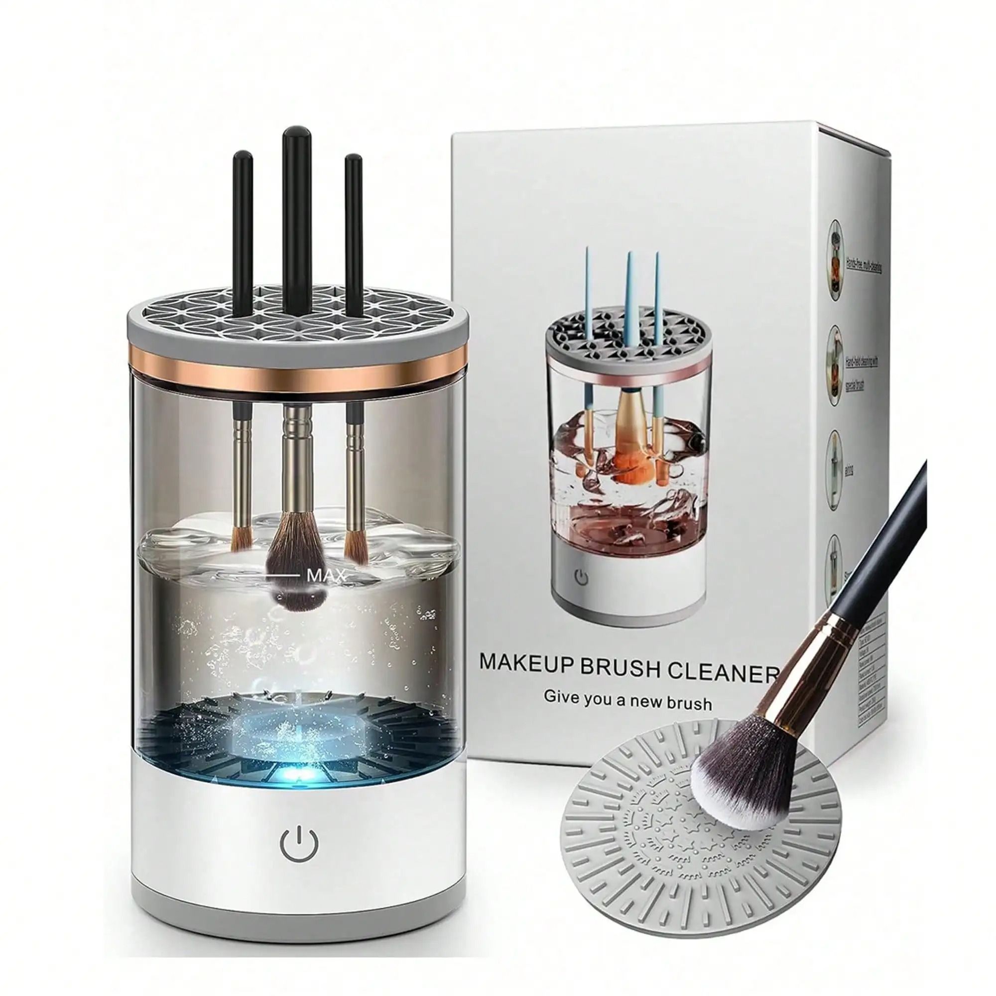 Automatic Electric Makeup Brush Cleaner – Rapid High-Speed Rotation Hub – Professional Beauty Tool Sanitizer