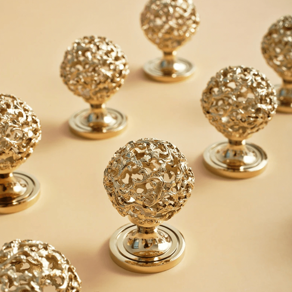 Polished Ball Cabinet Knob Zinc Alloy Round Drawer Pull