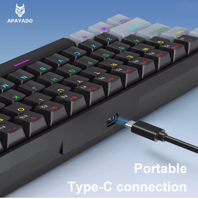 APAYADO K61 Mini Mechanical Keyboard 60 Percent Gaming Keyboard with RGB