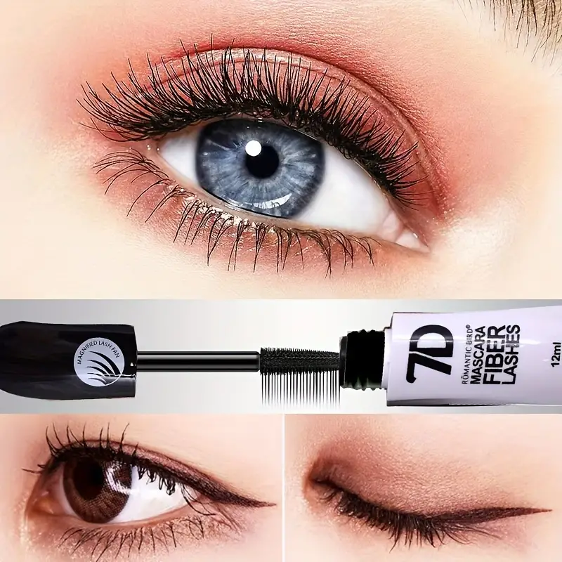 Waterproof 7D Fiber Mascara Set Curling Mascara Sweatproof Anti-smudge Durable Slimming Base for all Skin Types