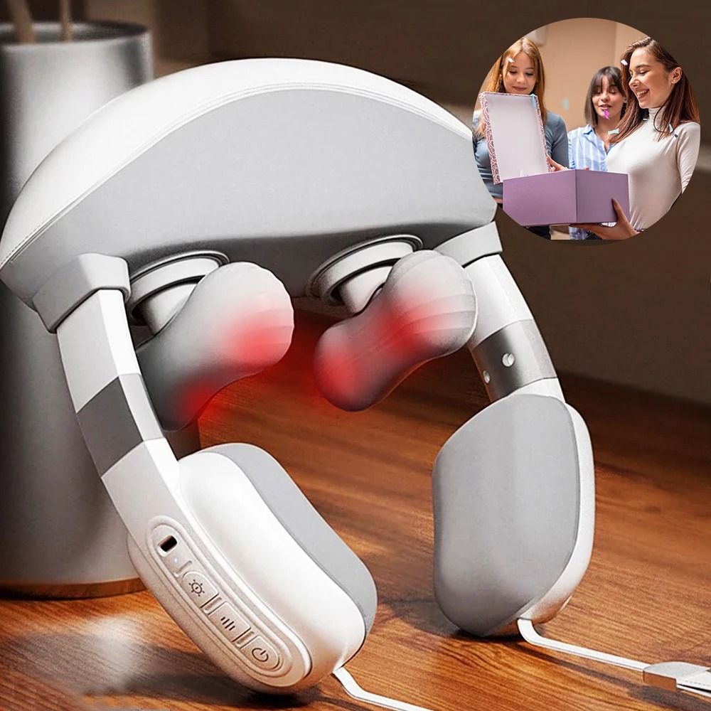 ThermaKnead Neck and Shoulder Massage Shawl Heated 3D Kneading Neck Massager Adjustable Muscle Relief Wrap