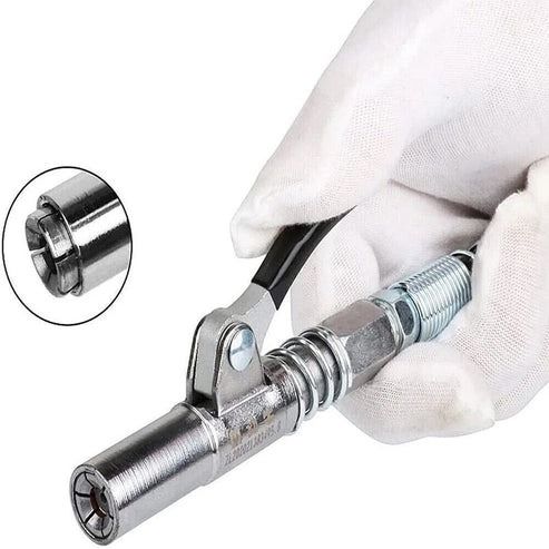 Grease Gun Coupler High Pressure Nozzles, Quick Release Lock Oil Injection, Durable & Easy to Use