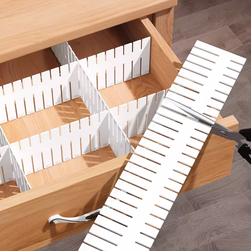 Durable Adjustable Drawer Divider Organiser for Makeup Socks Underwear and Cabinet Storage